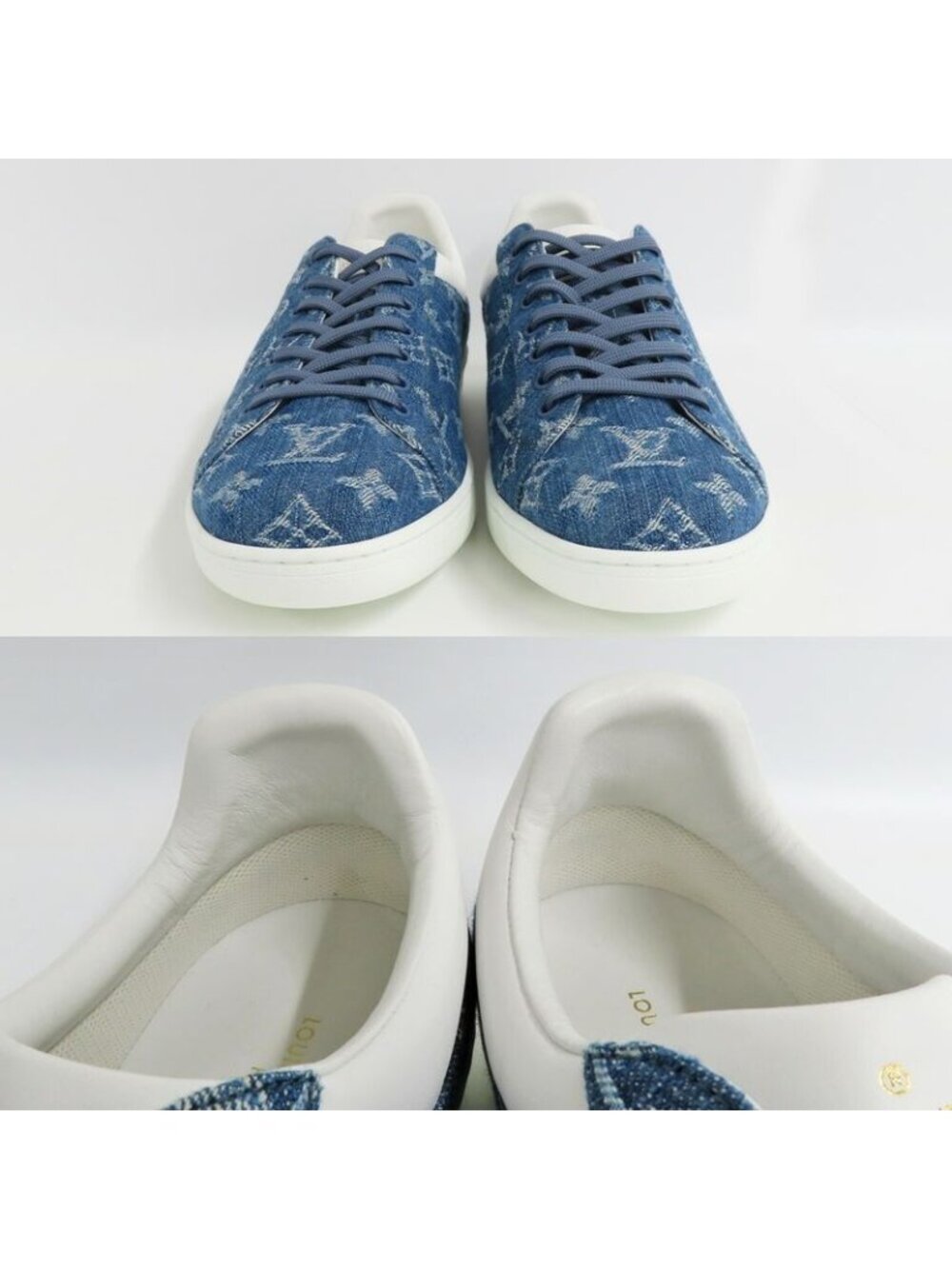 Louis Vuitton Luxembourg Line Sneakers Monogram Denim 8 Blue White - Picture 7 of 10